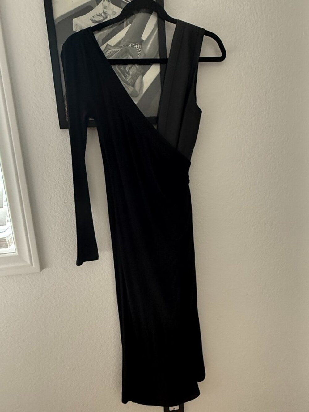 BCBGMAXAZRIA black asymmetric wrap dress, New With Tags, size XXS